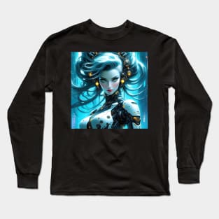 Biopunk Robot Girl Long Sleeve T-Shirt